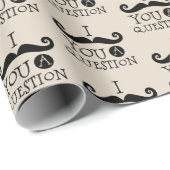 クリーム口ひげ質問ユーモア父の日 ラッピングペーパー (ロールコーナー)