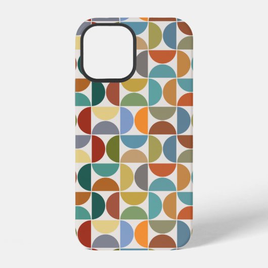 クリーム地にカラフルな半円模様 iPhoneケース (裏面)