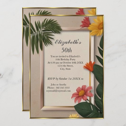 クリーム夏期50thバースデーパーティー 招待状 (正面/裏面)