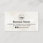 クリーム大理石あなたのロゴ割引を追加ミニマルガーリー ロイヤリティカード (裏面)