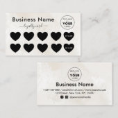 クリーム大理石あなたのロゴ割引を追加ミニマルガーリー ロイヤリティカード (正面/裏面)