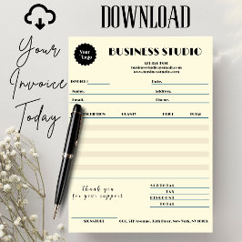 クリーム大理石の請求書の販売領収書Small Business カード