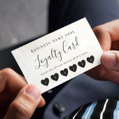 クリーム大理石ハートスクリプトカスタムビジネスロゴ ロイヤリティカード