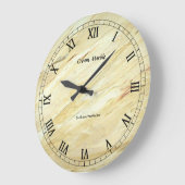 クリーム大理石フェイク仕上げ丸時計 ラージ壁時計 (傾斜)