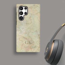 クリーム大理石モノグラム SAMSUNG GALAXY S22 ULTRAケース