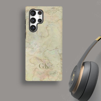 クリーム大理石モノグラム SAMSUNG GALAXY S22 ULTRAケース