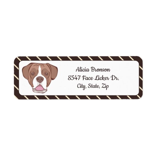 クリーム対角ボクサーストライプズ ラベル (正面)