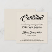 クリーム念入りの取り消し結婚の発表 招待状 (正面/裏面)