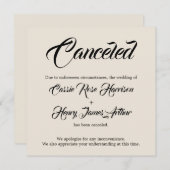 クリーム念入りの取り消し結婚の発表 招待状 (正面/裏面)