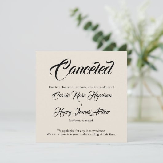 クリーム念入りの取り消し結婚の発表 招待状 (スタンド正面)