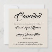 クリーム念入りの取り消し結婚の発表 招待状 (正面)
