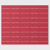 クリーム手書きインクベリーレッドホリデーカスタム ラッピングペーパー (フラット)