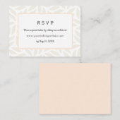 クリーム抽象芸術の葉ウェディングRSVPオンラインウェブサイト 名刺 (正面/裏面)