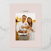 クリーム日が差すことハッピーニューイヤー写真 箔シーズンカード (裏面)