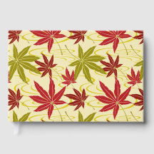 クリーム日本ののカエデ模様