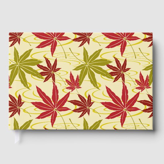 クリーム日本ののカエデ模様 ゲストブック (正面)