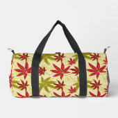 クリーム日本ののカエデ模様 ダッフルバッグ (正面)