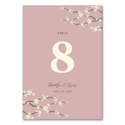 クリーム桜さくらんぼエレガント咲きアジア結婚ズ テーブルナンバー (正面)