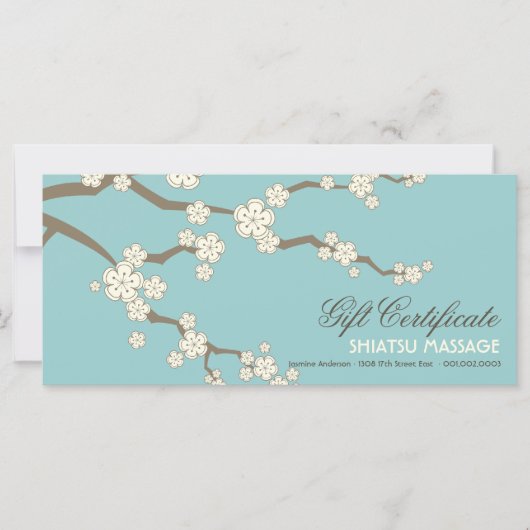 クリーム桜さくらんぼ花咲きギフト証明書 (正面)