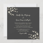 クリーム桜さくらんぼ花開きコーヒーアジア結婚ズ 招待状 (正面)