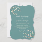 クリーム桜花のテールアジアンウェディング 招待状 (正面)