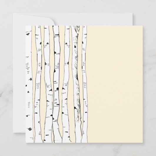 クリーム樺の木ツリー結婚式招待状 招待状 (裏面)