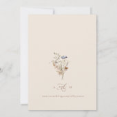 クリーム水彩の野生の花とカリグラフィーの結婚式 招待状 (裏面)