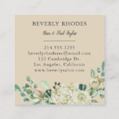 クリーム水彩バラ スクエア名刺 (裏面)