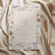 クリーム水彩野草書道結婚の