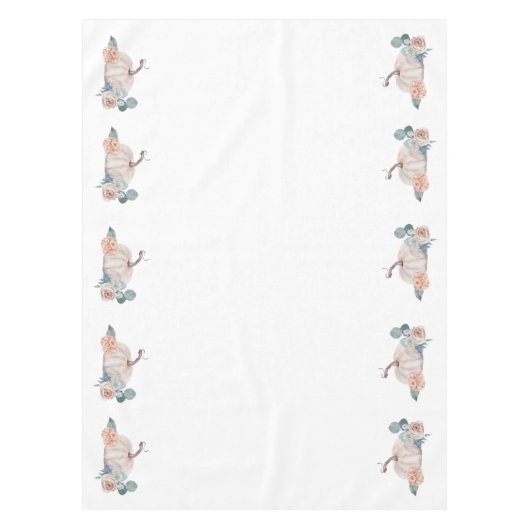 クリーム水色かぼちゃのフローラベビーシャワー テーブルクロス (正面)