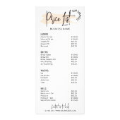 クリーム水色トレンディー美しいサービス価格表 ラックカード (正面)