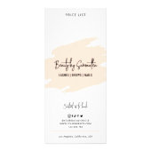 クリーム水色トレンディー美しいサービス価格表 ラックカード (裏面)