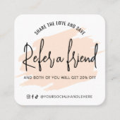 クリーム水色友達のサロン紹介 スクエア名刺 (正面)