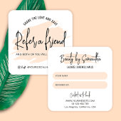 クリーム水色友達のサロン紹介 スクエア名刺