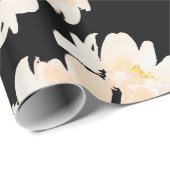 クリーム水色牡丹フラワーデザイン ラッピングペーパー (ロールコーナー)