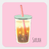 クリーム泡入りキャラメルアイスコーヒー スクエアシール (正面)