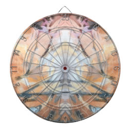 クリーム灰色の茶色の黄色のオレンジ色の抽象芸術水色 ダーツボード