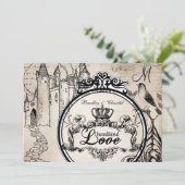 クリーム無条件ラブ5x7結婚式招待状 招待状 (スタンド正面)