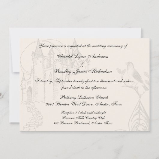 クリーム無条件ラブ5x7結婚式招待状 招待状 (裏面)