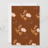 クリーム焦げオレンジフローラ水カラーアーチ結婚ズ 招待状 (裏面)