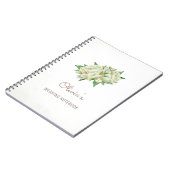 クリーム牡丹の花結婚の計画ノート ノートブック (左側)