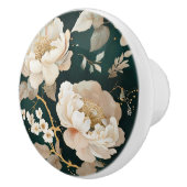 クリーム牡丹フローラセラミックドロワープルエレガント- セラミックノブ (右)