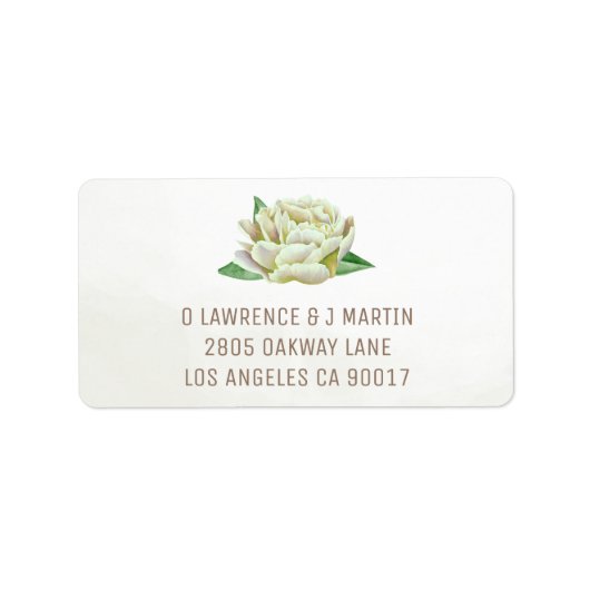 クリーム牡丹住所 シール (正面)