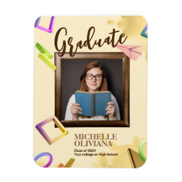 クリーム状の卒業発表をファンシーパーソナライズ マグネット