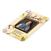 クリーム状の卒業発表をファンシーパーソナライズ マグネット (左側)