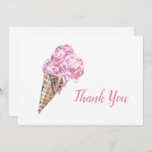 クリーム状イチゴアイスクリーム サンキューカード (正面/裏面)