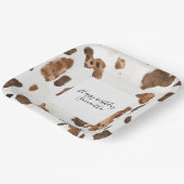 クリーム状ブラウンチョコレートカウトプリント動物誕生日 ペーパープレート (傾斜あり)