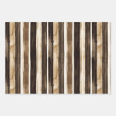 クリーム状ブラウンチョコレートカウトプリント動物誕生日 ラッピングペーパーシート (正面3)