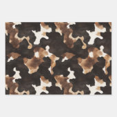 クリーム状ブラウンチョコレートカウトプリント動物誕生日 ラッピングペーパーシート (正面2)