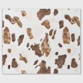 クリーム状ブラウンチョコレートカウトプリント動物誕生日 ラッピングペーパー (フラット)